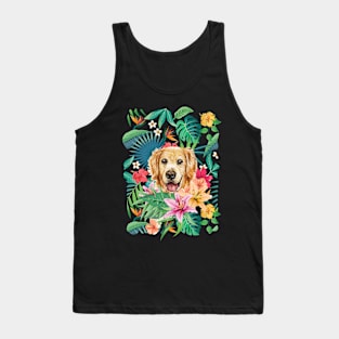 Tropical Golden Retriever 3 Tank Top